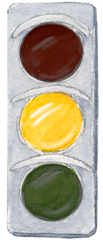 Illustration Ampel „Gelb“